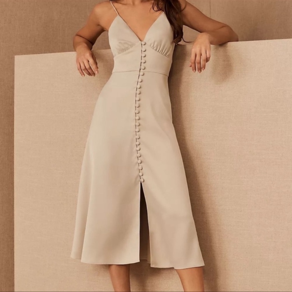 Sachin & Babi Button Front Detailed Slip Dress Taupe size 2